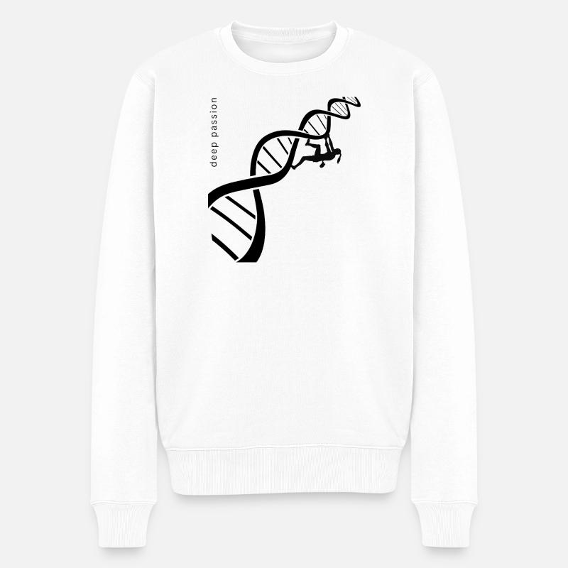 Kletterfigur Silhouette in Schwarz - Männer Premium Bio Pullover - Weiß