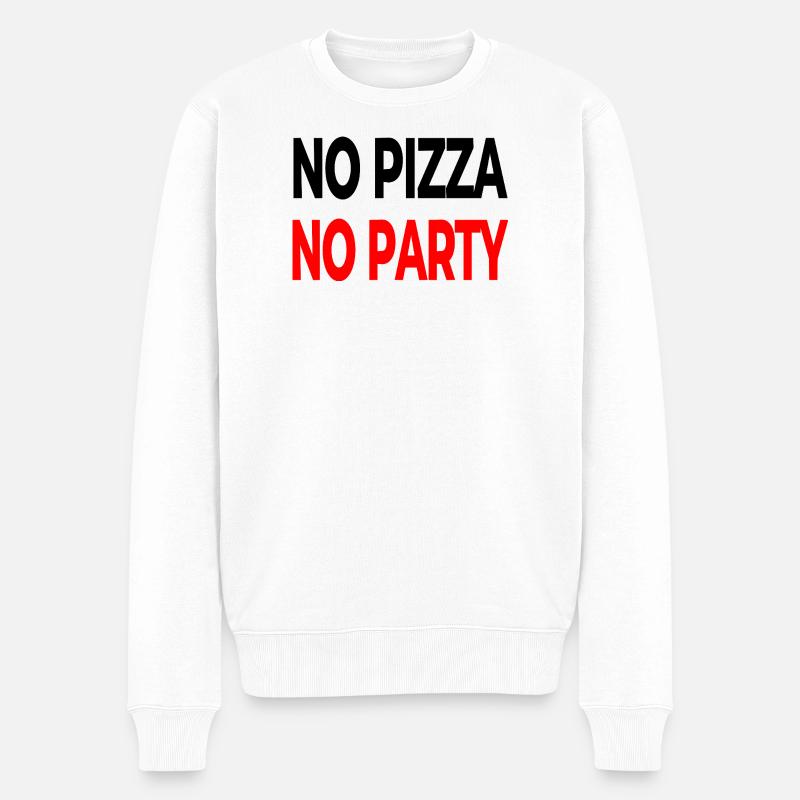 Pizza - Männer Premium Bio Pullover - Weiß