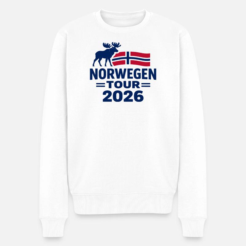 Norwegen Tour 2026 Geschenk Abenteuer - Männer Premium Bio Pullover - Weiß