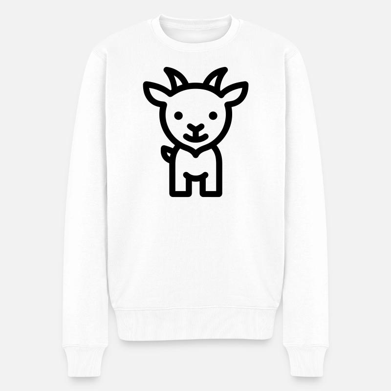 Ziege - Männer Premium Bio Pullover - Weiß