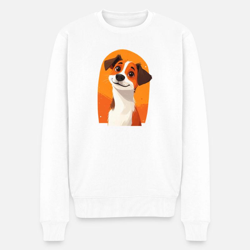 Niedlicher Hund - Männer Premium Bio Pullover - Weiß