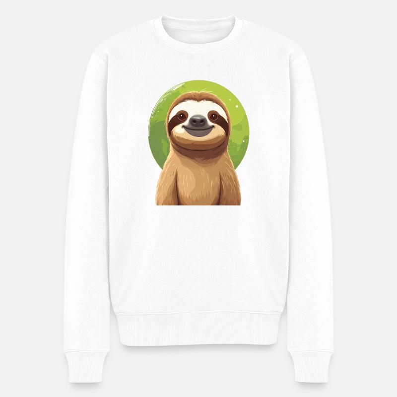 Faultier - Männer Premium Bio Pullover - Weiß