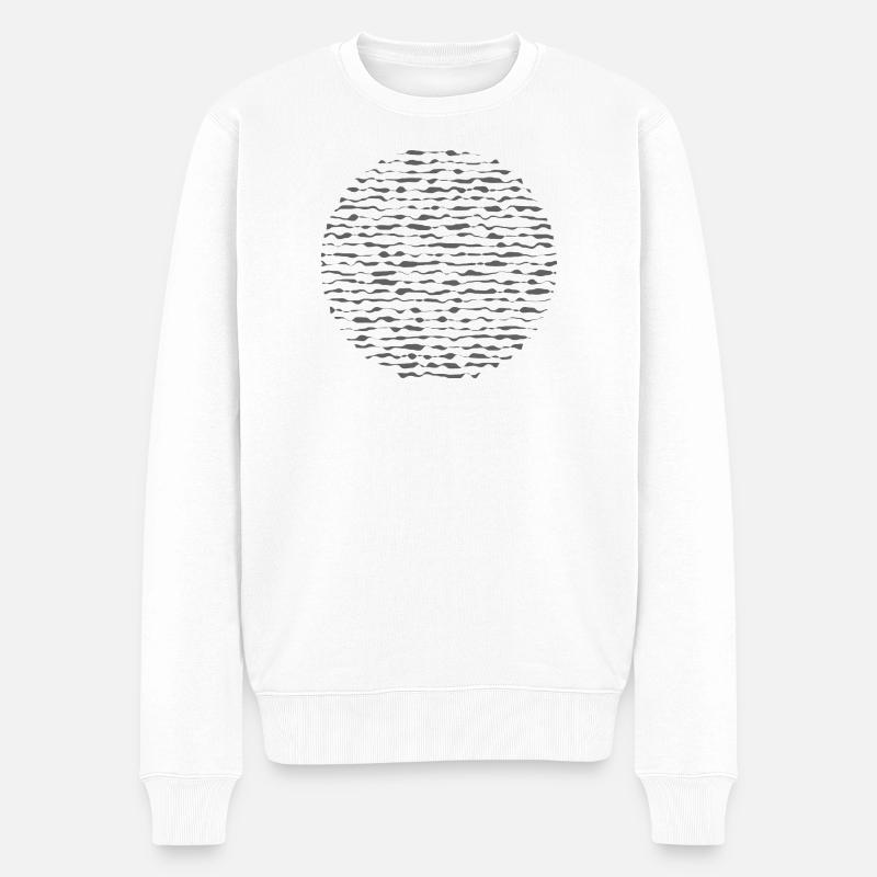 Wellenkreis-Echo - Männer Premium Bio Pullover - Weiß
