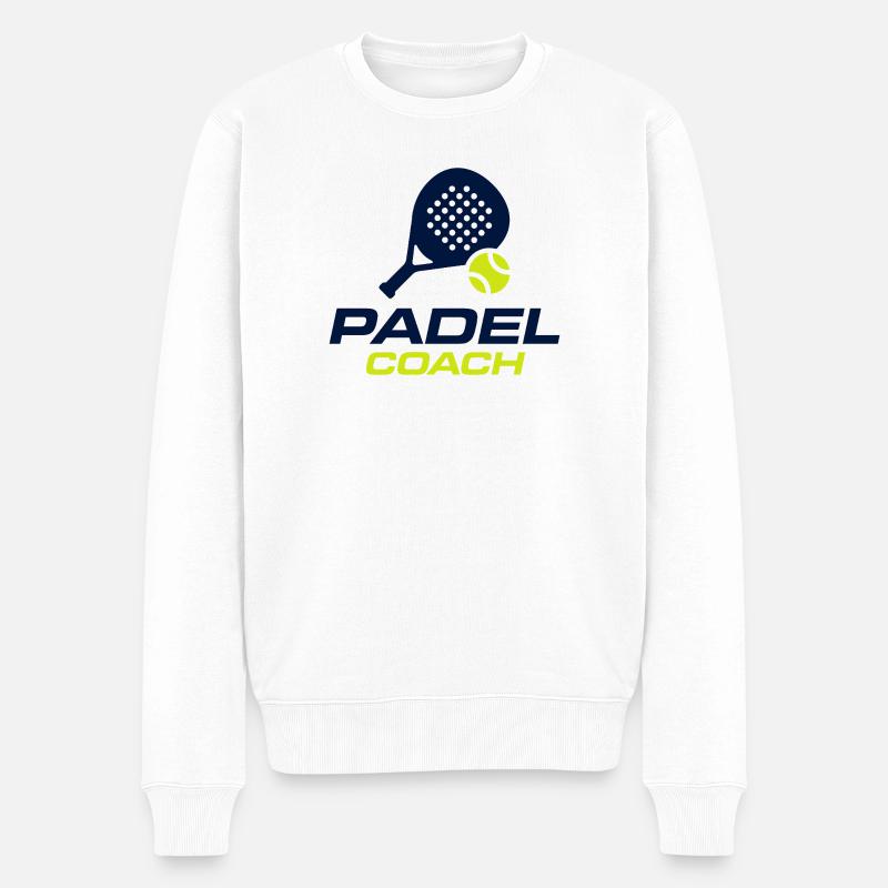 Padel Coach Sports Club Trikotdesign - Männer Premium Bio Pullover - Weiß
