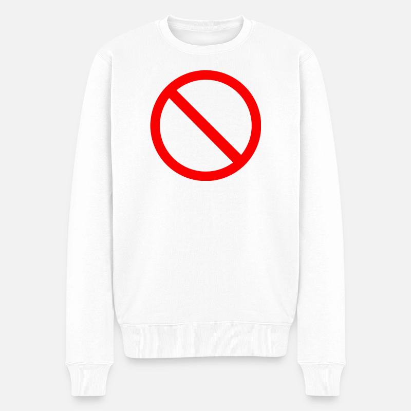 Icône rouge sans panneau Impression - Pull Premium bio Homme - blanc