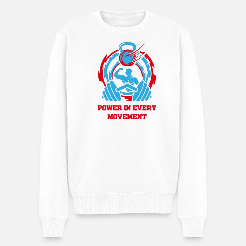 PowerInEveryMovement - Männer Premium Bio Pullover - Weiß