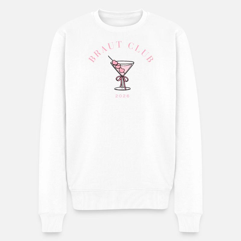 Braut Club Martini Herzen 2026 - Männer Premium Bio Pullover - Weiß