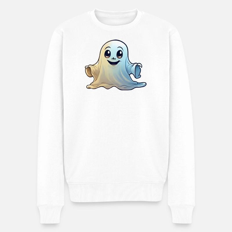Freundlicher Geist Cartoon - Männer Premium Bio Pullover - Weiß