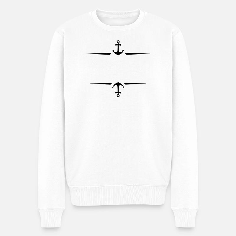 Icône d’ancre - Pull Premium bio Homme - blanc