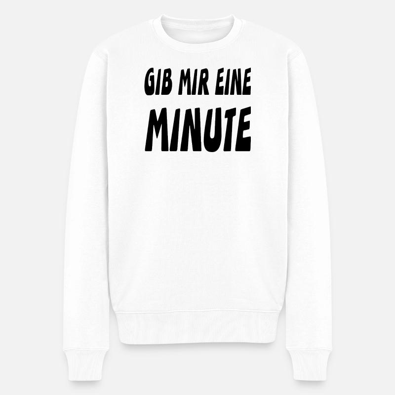 Minute - Männer Premium Bio Pullover - Weiß