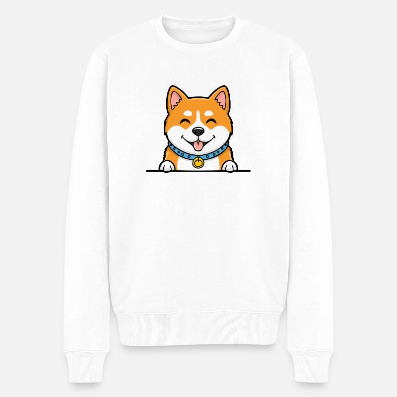 Akita Inu (portrait/bande dessinée) - Pull Premium bio Homme - blanc