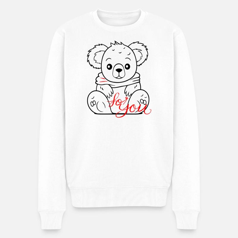Teddy für dich - Männer Premium Bio Pullover - Weiß