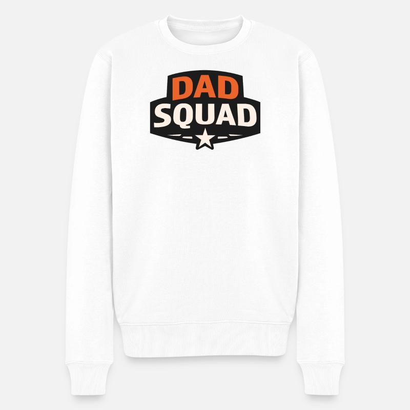 Papa-Squad - Männer Premium Bio Pullover - Weiß