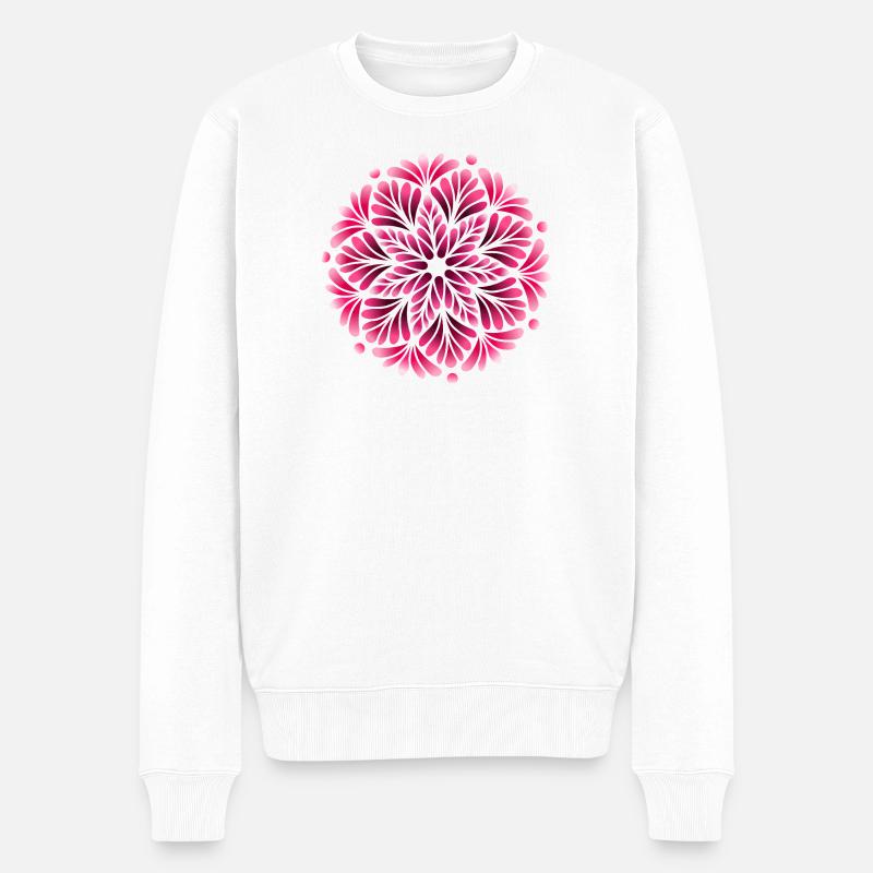 Mystic Berry Shadow Mandala  - Männer Premium Bio Pullover - Weiß