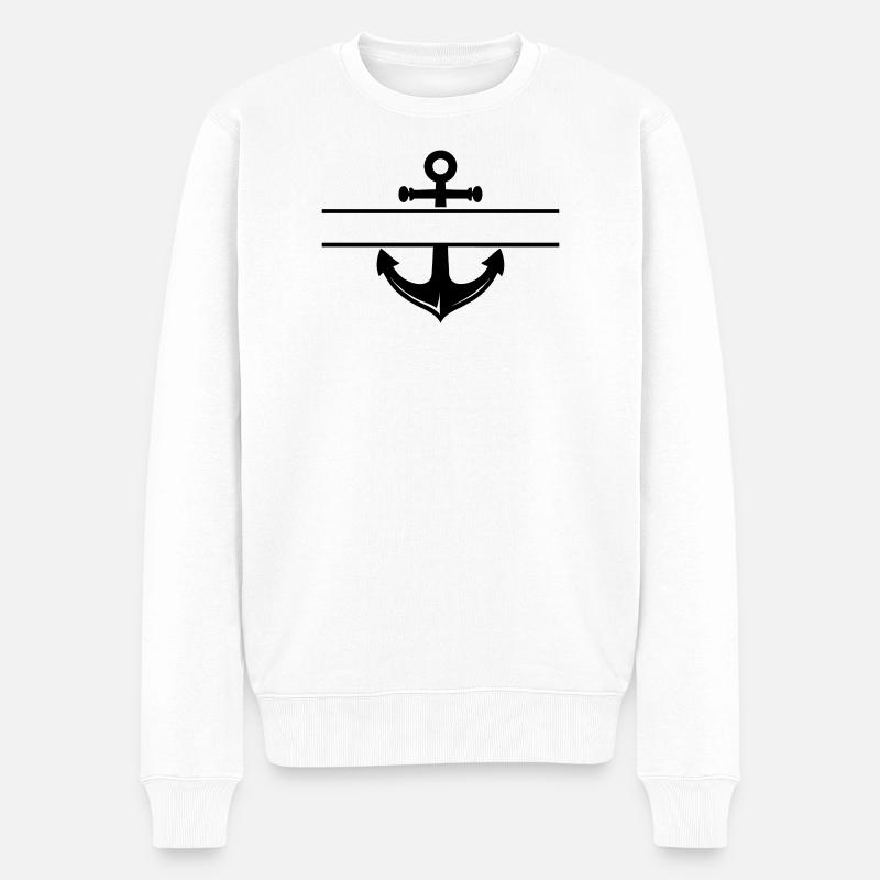 Anker - Männer Premium Bio Pullover - Weiß