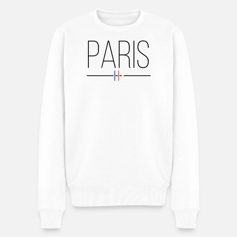 Paris / Flag - Männer Premium Bio Pullover - Weiß