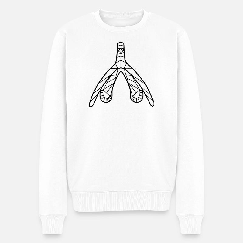 Klitoris_schwarz - Männer Premium Bio Pullover - Weiß