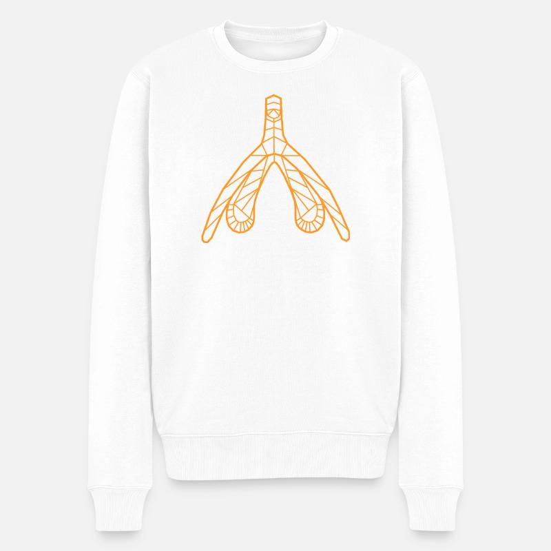 Klitoris_orange - Männer Premium Bio Pullover - Weiß