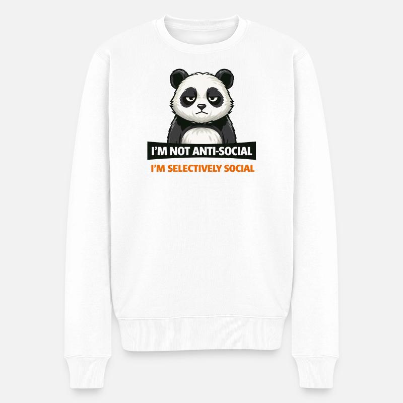 Selektive Panda-Gesellschaft - Männer Premium Bio Pullover - Weiß
