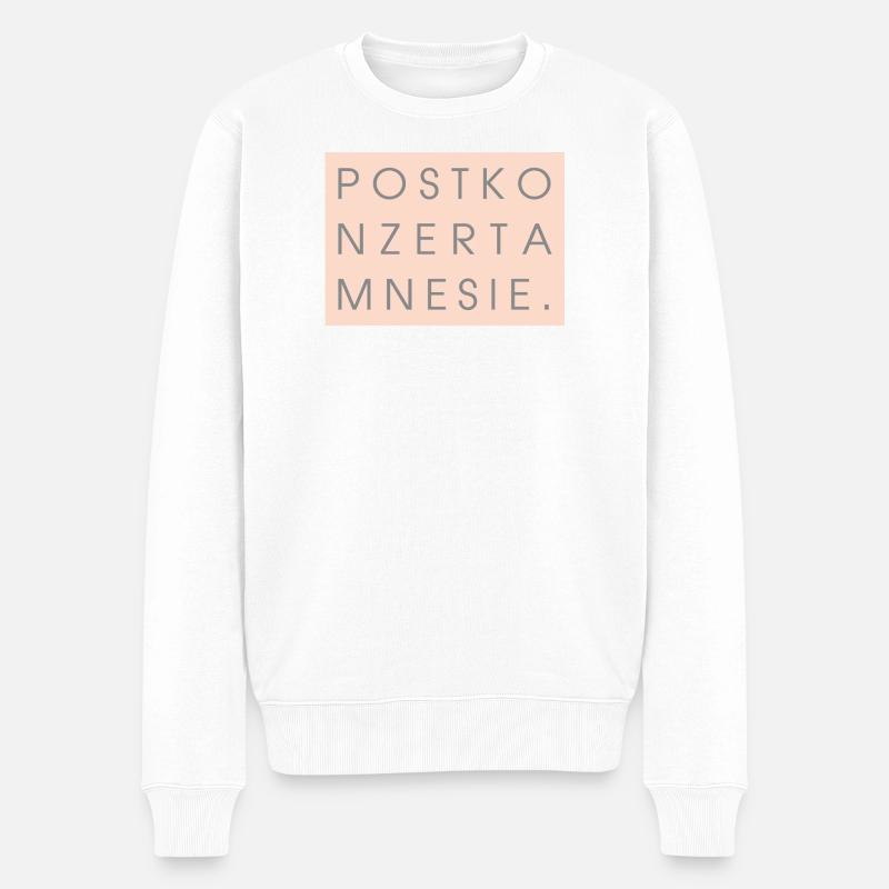Postkonzertamnesie  - Männer Premium Bio Pullover - Weiß