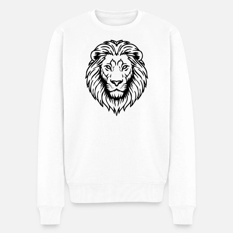 illustration de lion - Pull Premium bio Homme - blanc