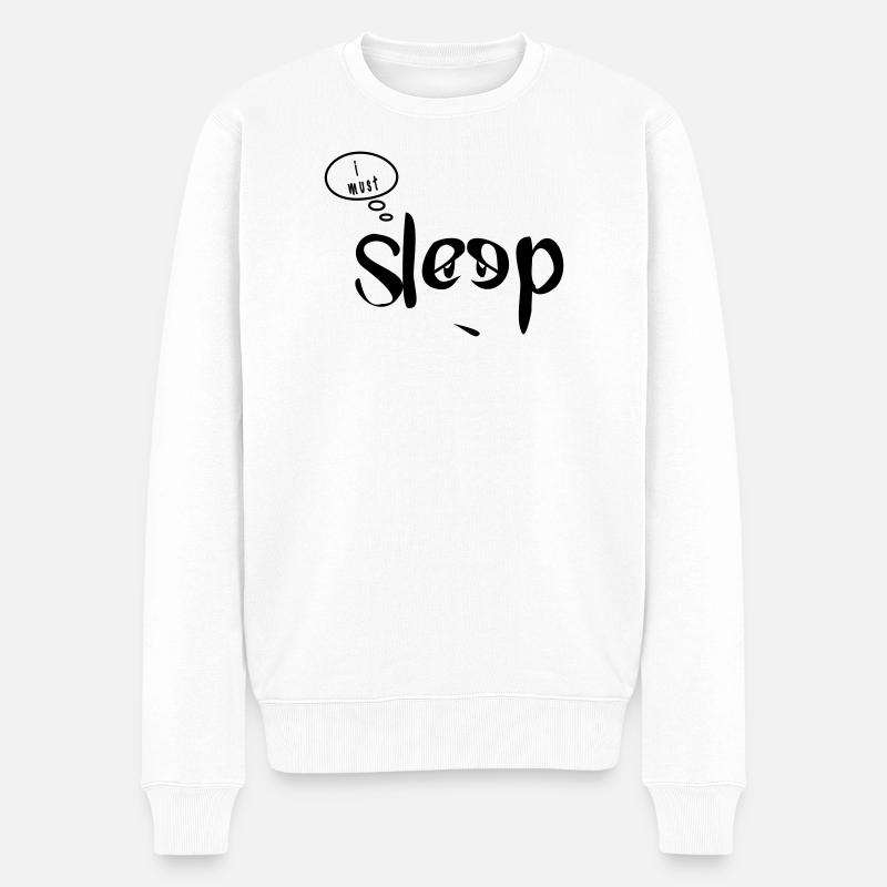 schläfrig - Männer Premium Bio Pullover - Weiß