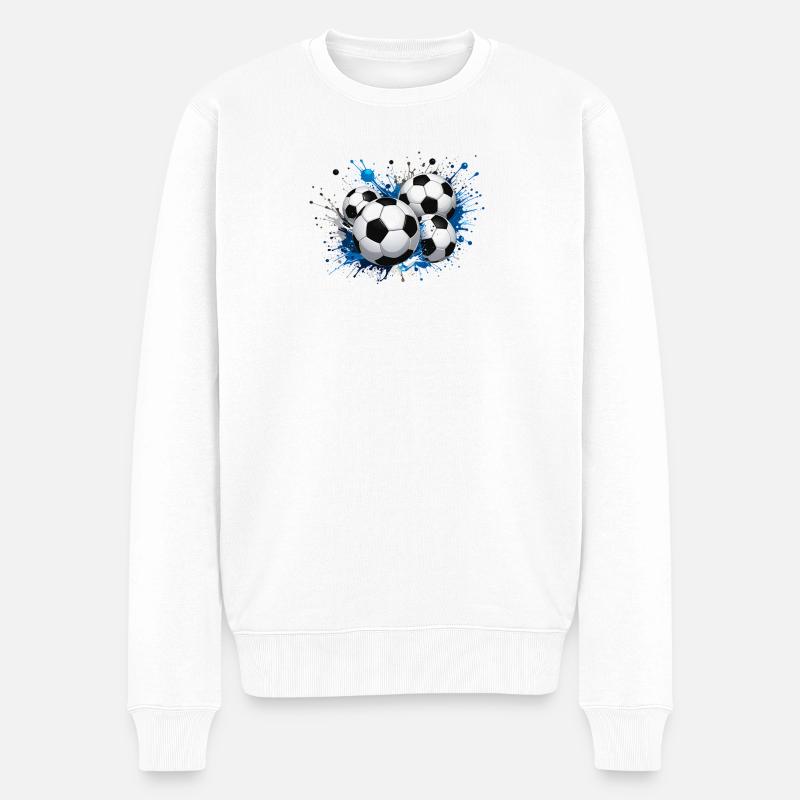 Fodbolddesign til en stor begivenhed - Økologisk premium-sweatshirt til mænd - hvid