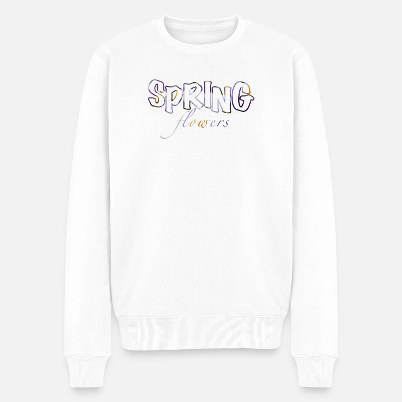 Frühlingsblüten Farben der Krokusse - Männer Premium Bio Pullover - Weiß