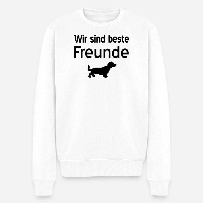 Dackel - Männer Premium Bio Pullover - Weiß