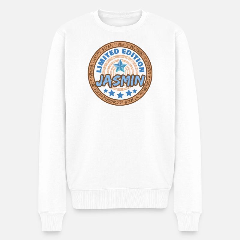 Spruch Jasmin - Männer Premium Bio Pullover - Weiß