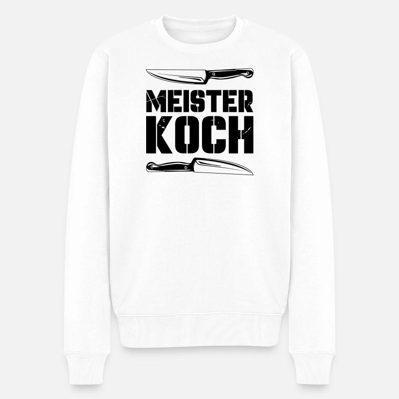 meister_koch - Männer Premium Bio Pullover - Weiß