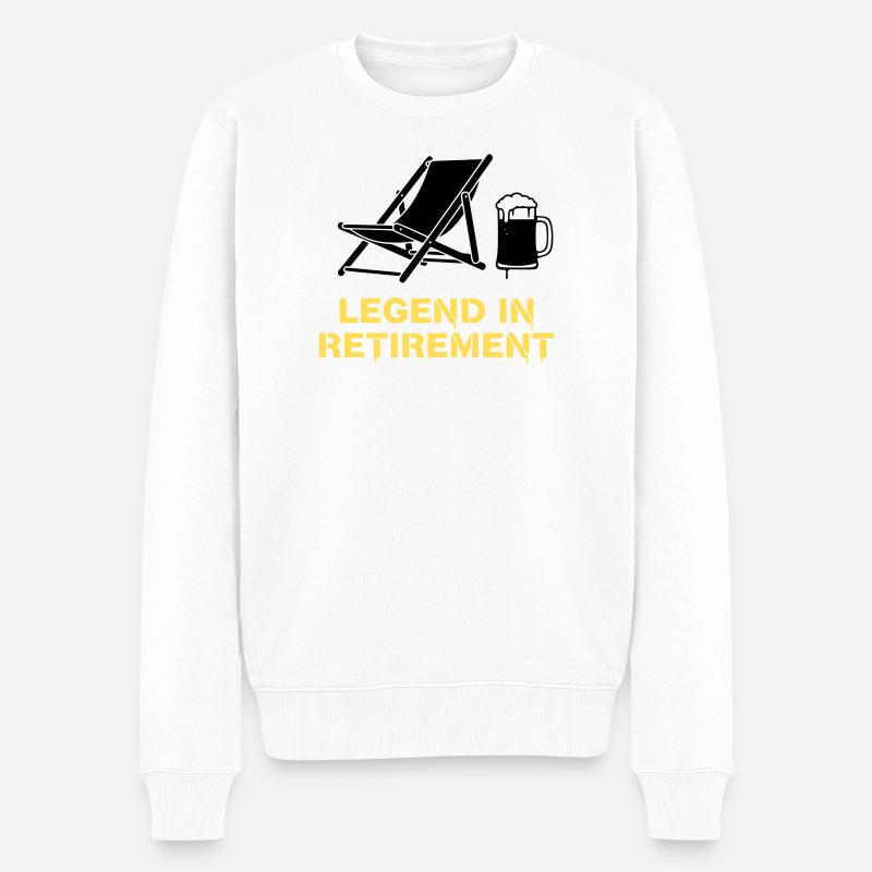 Retired Legend Rente Liegestuhl - Männer Premium Bio Pullover - Weiß