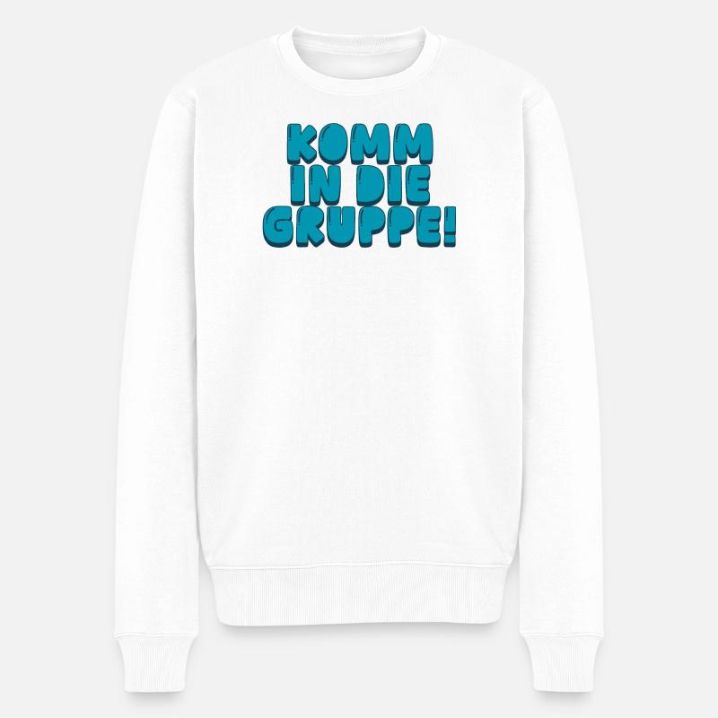 komm in die Gruppe - Männer Premium Bio Pullover - Weiß