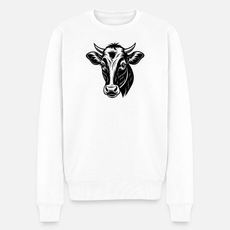 Tête de vache - Pull Premium bio Homme - blanc