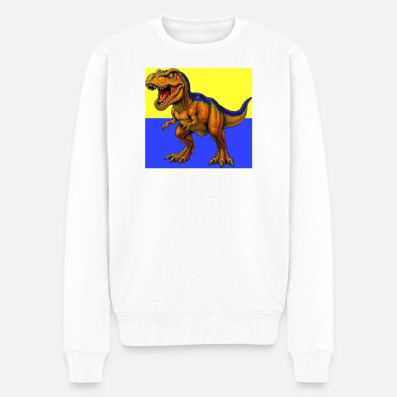 Dinosaurier - Männer Premium Bio Pullover - Weiß