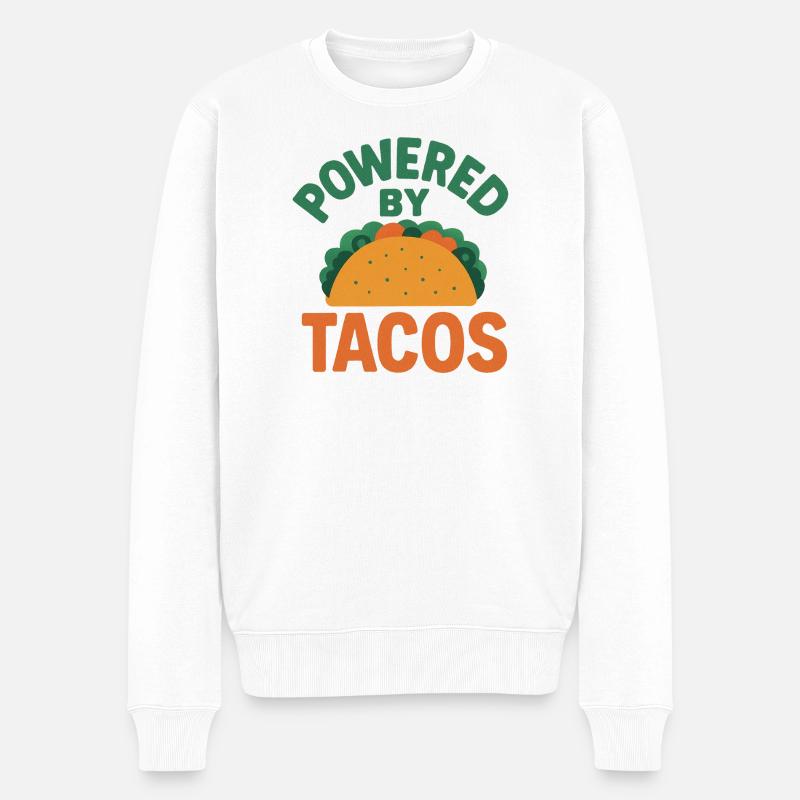 Angetrieben von Tacos - Männer Premium Bio Pullover - Weiß
