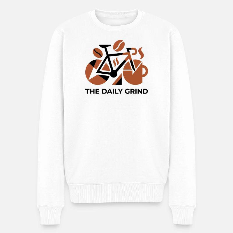 Abstract Road Bike Coffee Burst - Pull Premium bio Homme - blanc