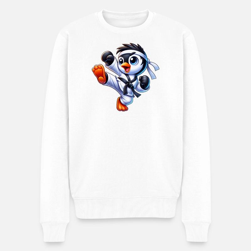 Mignons Penguin Karate Kick Arts Martiaux - Pull Premium bio Homme - blanc