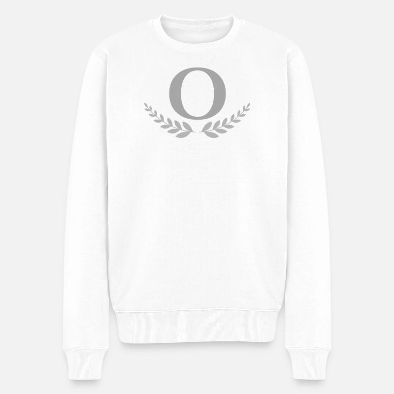 O - Männer Premium Bio Pullover - Weiß