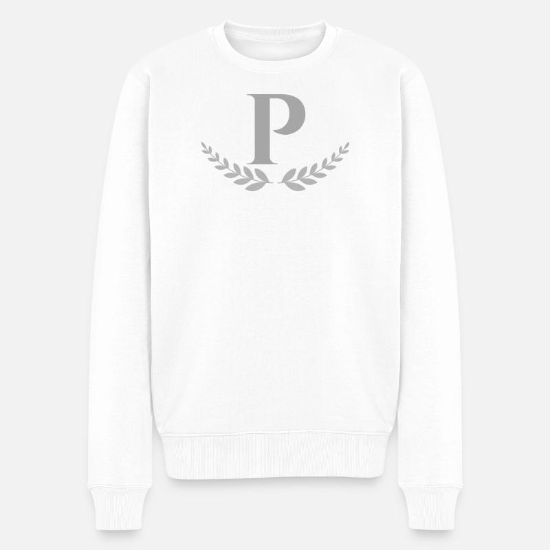 P - Männer Premium Bio Pullover - Weiß