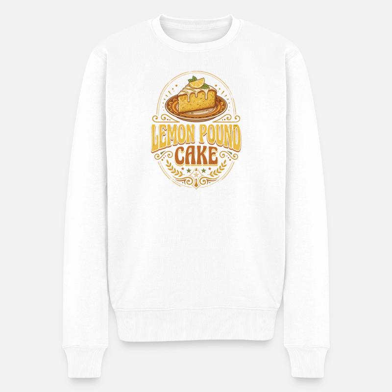Zitrone Pfundkuchen Logo - Männer Premium Bio Pullover - Weiß