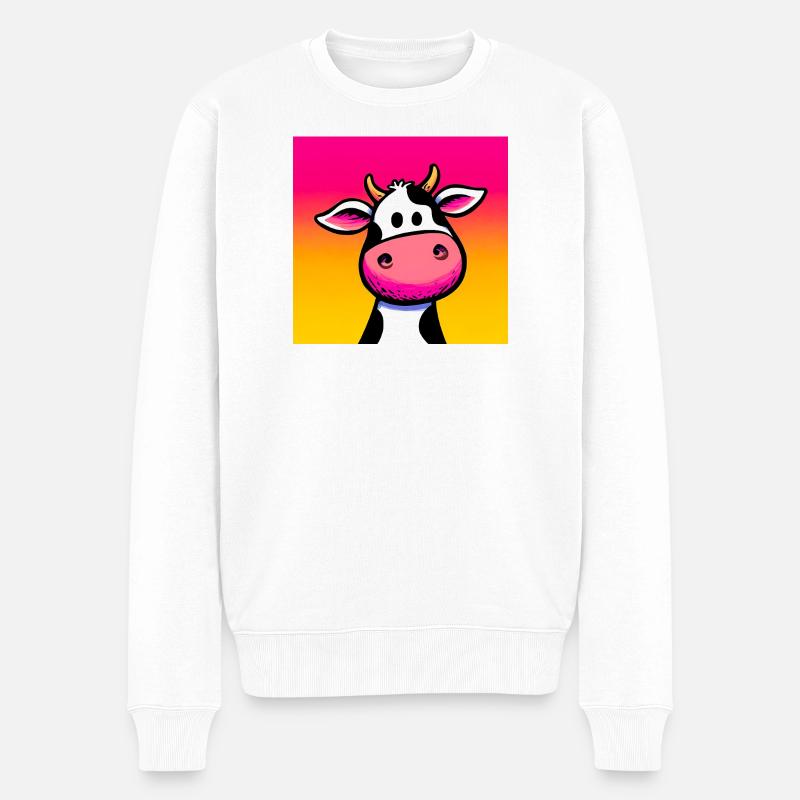 vache - Pull Premium bio Homme - blanc