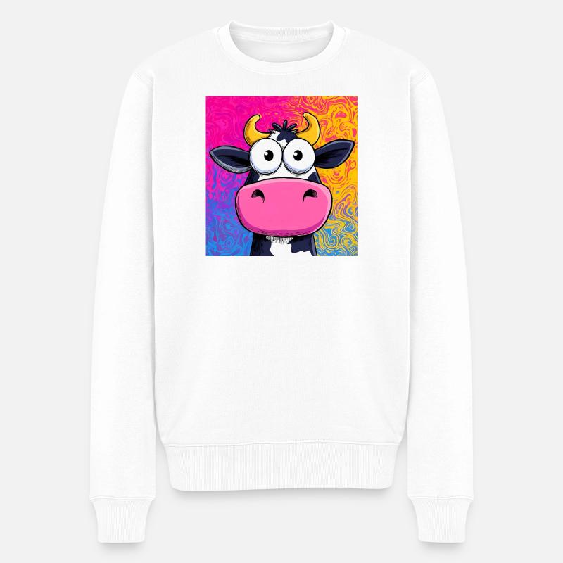 vache - Pull Premium bio Homme - blanc