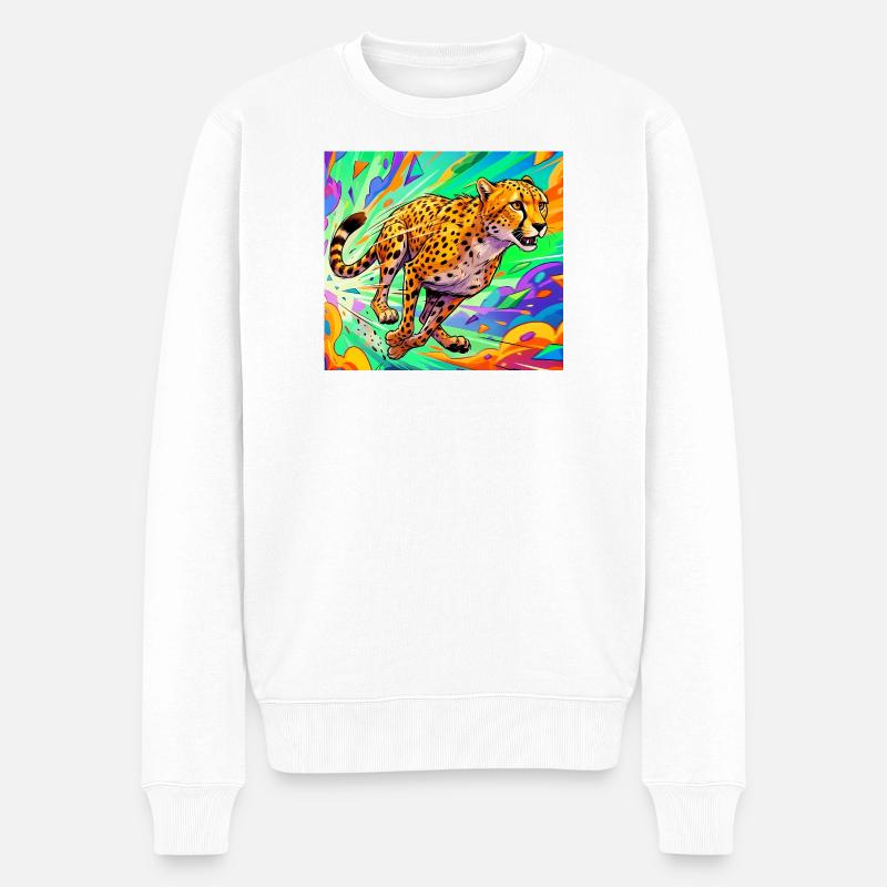 Gepard - Männer Premium Bio Pullover - Weiß