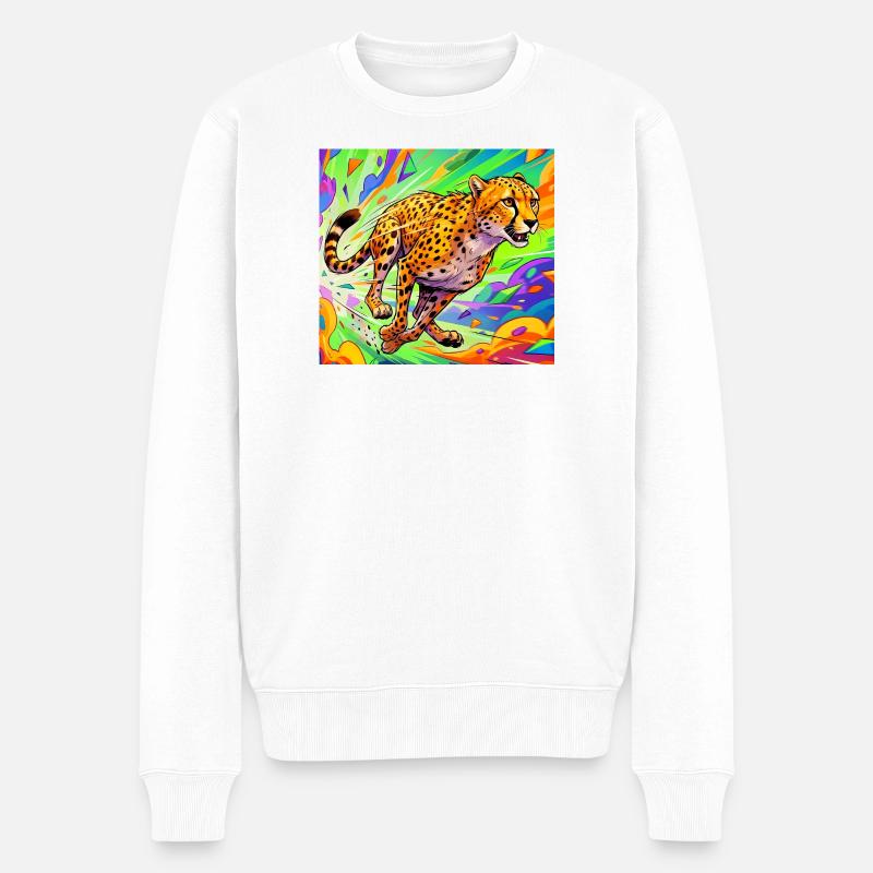 guépard - Pull Premium bio Homme - blanc