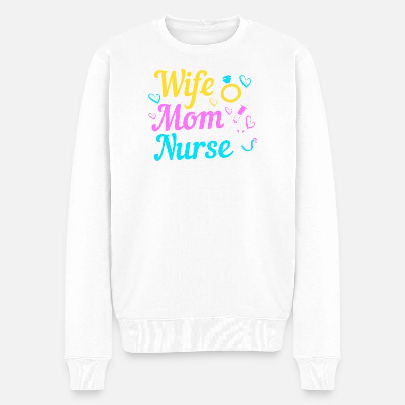 Pflege Krankenschwester Krankenhaus Geschenk - Männer Premium Bio Pullover - Weiß