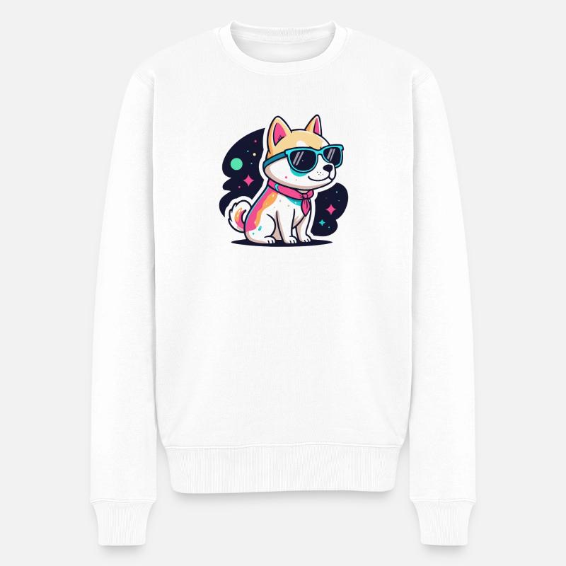Hund Astral Neonbrille - Männer Premium Bio Pullover - Weiß