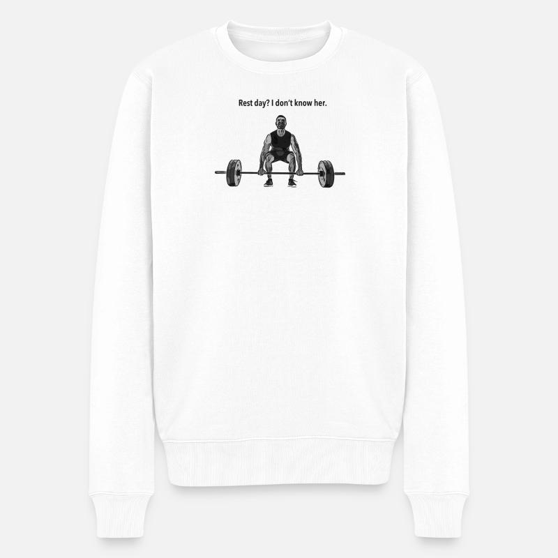 Rest_day - Pull Premium bio Homme - blanc