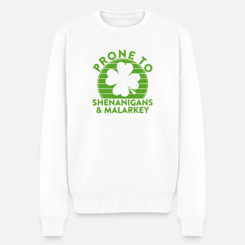 Shenanigans & Malarkey Shamrock Tee - Männer Premium Bio Pullover - Weiß