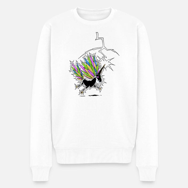Licorne paratonnerre - Pull Premium bio Homme - blanc